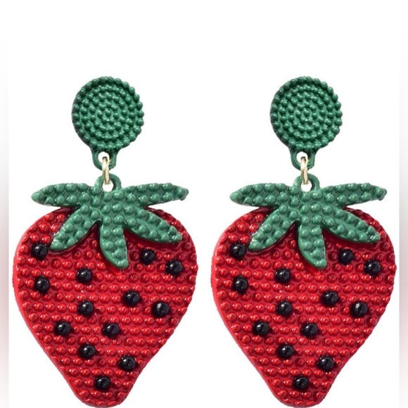HAILEY BIEBER // RHODE STRAWBERRY EARRINGS - Picture 1 of 2
